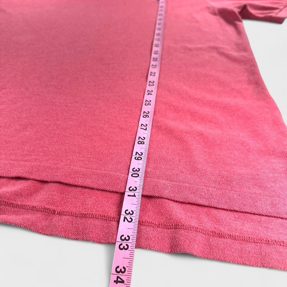 Ralph Lauren Mens XL Light Red Mesh Tennis Tail Ribbed Short Sleeve Polo Shirt - Picture 8 of 11